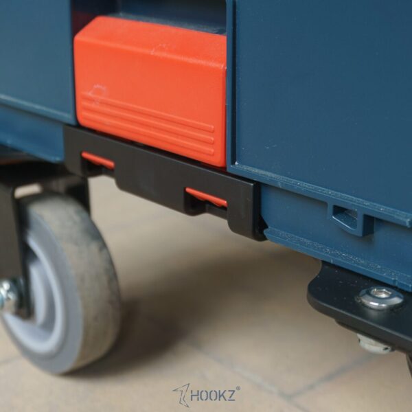 HOOKZ Rollwagen für Bosch L-Boxx | 4 mm Aluminium, 100 mm Rollen, 150 kg Tragkraft