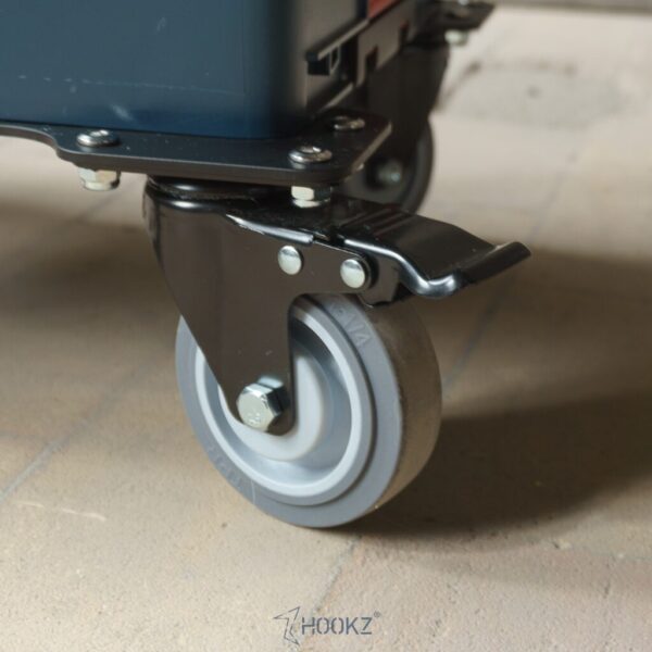 HOOKZ Rollwagen für Bosch L-Boxx | 4 mm Aluminium, 100 mm Rollen, 150 kg Tragkraft